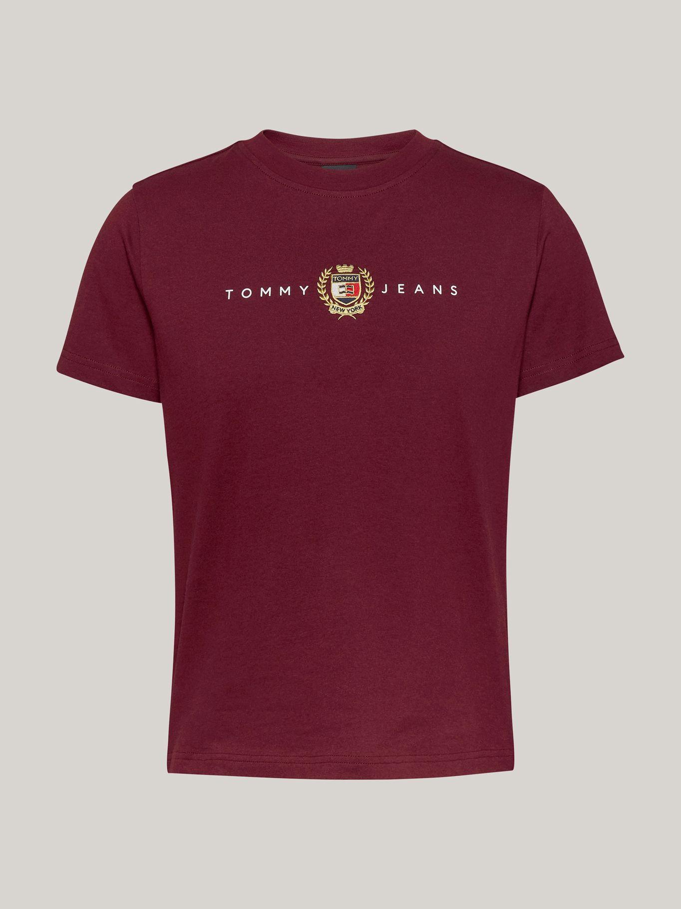 Polera Crest Linear Con Logo Burdeo Tommy Hilfiger-4