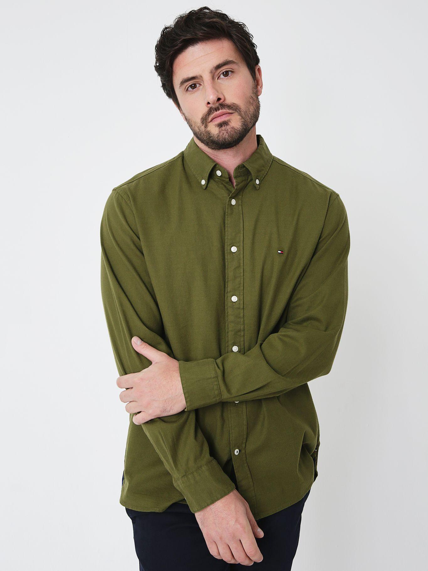 Camisa Solid Regular Fit Verde Tommy Hilfiger-0