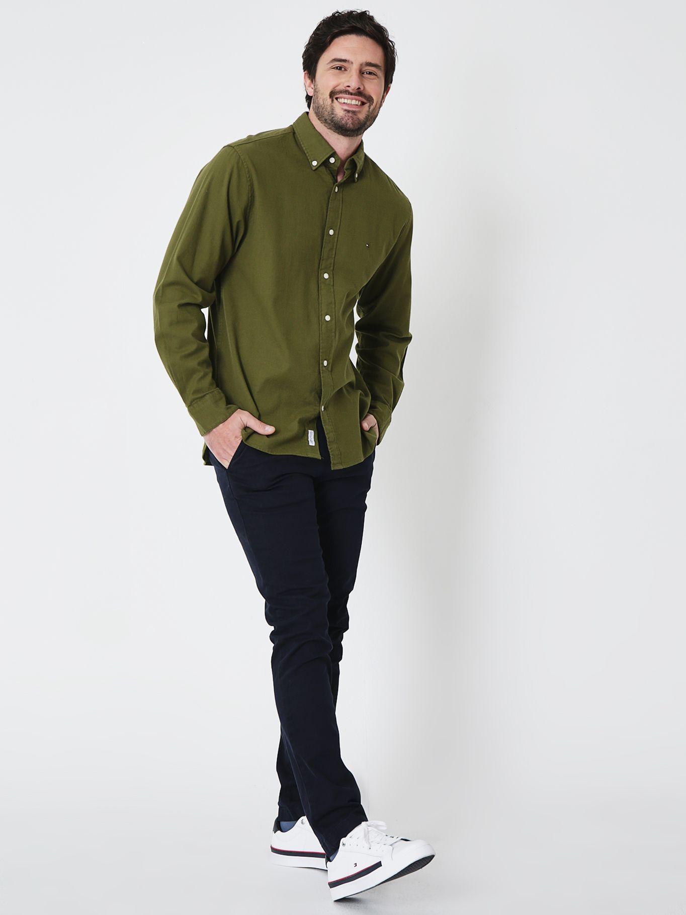 Camisa Solid Regular Fit Verde Tommy Hilfiger-2