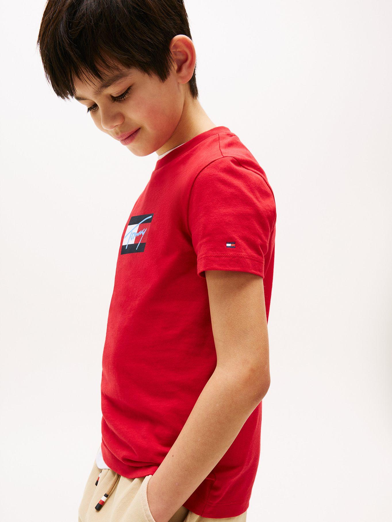 Polera Script Flag Logo Rojo Tommy Hilfiger-3