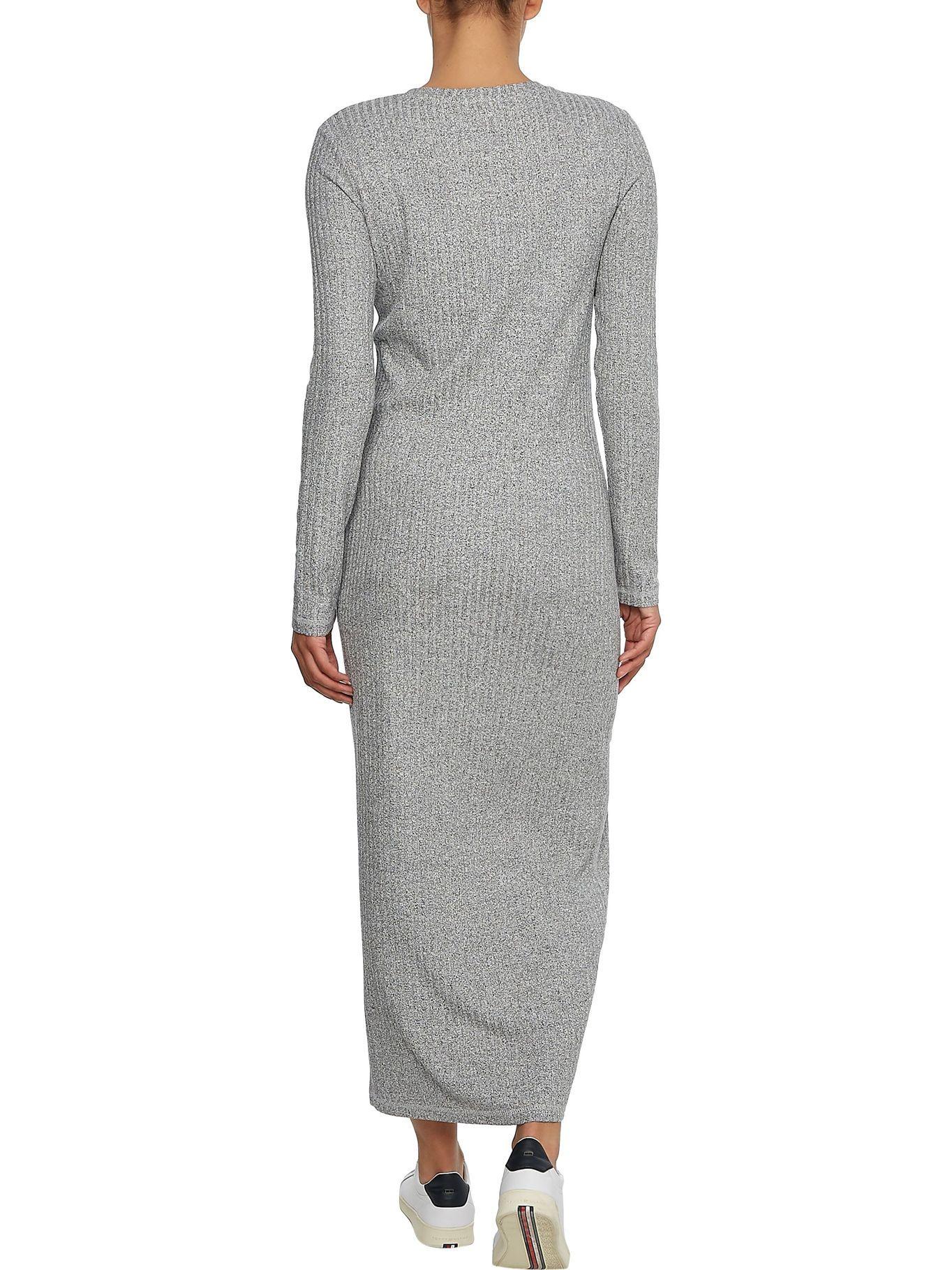 Vestido Midi Slim Gris Tommy Hilfiger F2-1