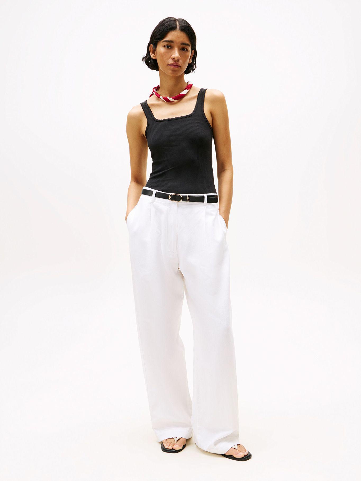 Polera Acanalada Solid Negro BDS Tommy Hilfiger-1