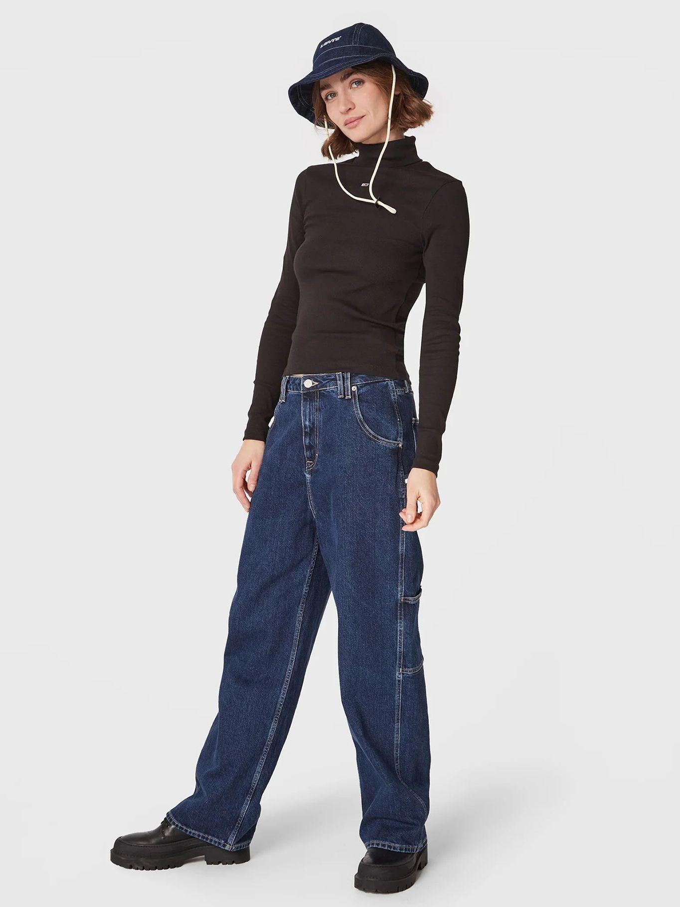 Polera Essential Con Cuello Alto Negro Tommy Jeans-1