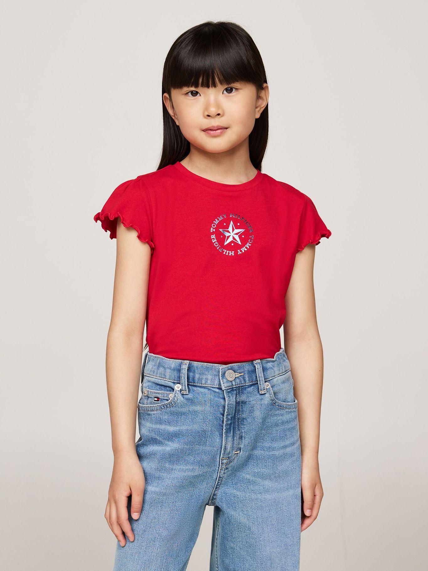 Polera De Niña Con Logo Metálico Rojo Tommy Hilfiger-0