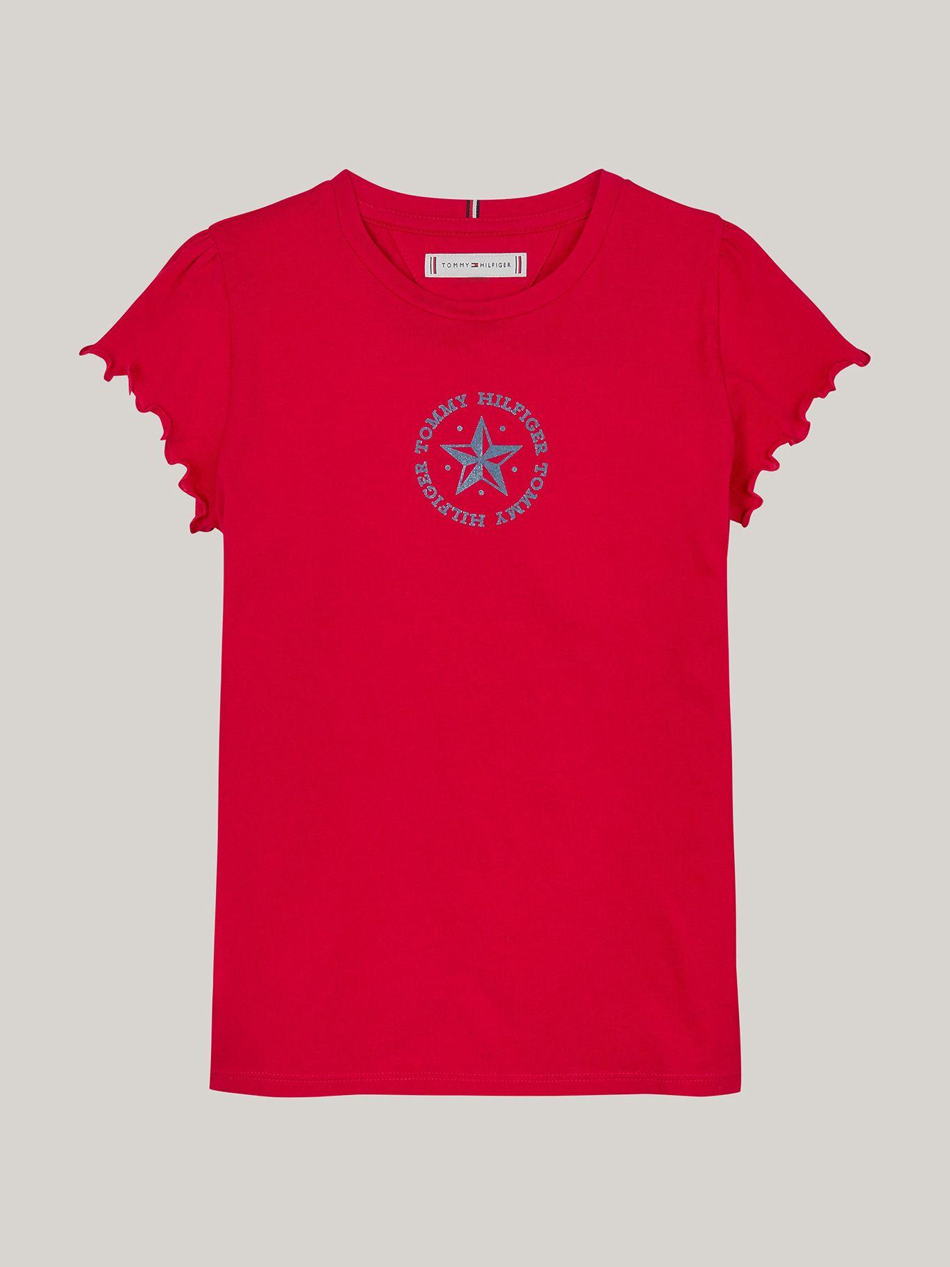 Polera De Niña Con Logo Metálico Rojo Tommy Hilfiger-4