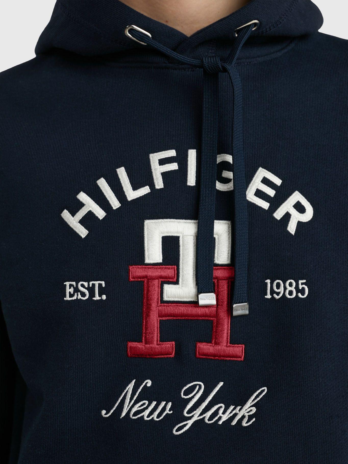 Polerón Hoodie Con Monogram Azul Tommy Hilfiger-3