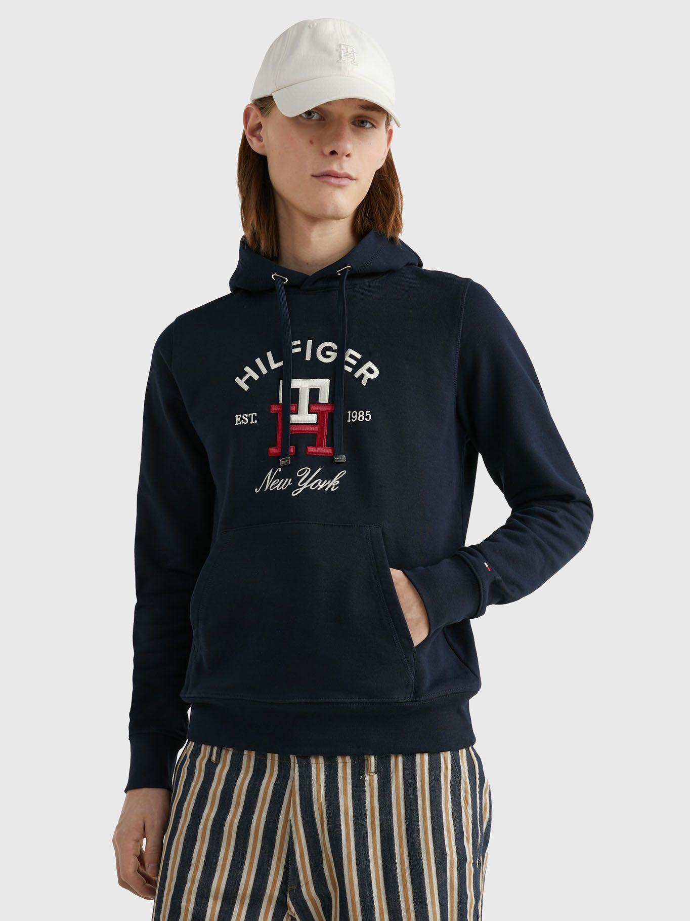 Polerón Hoodie Con Monogram Azul Tommy Hilfiger-0