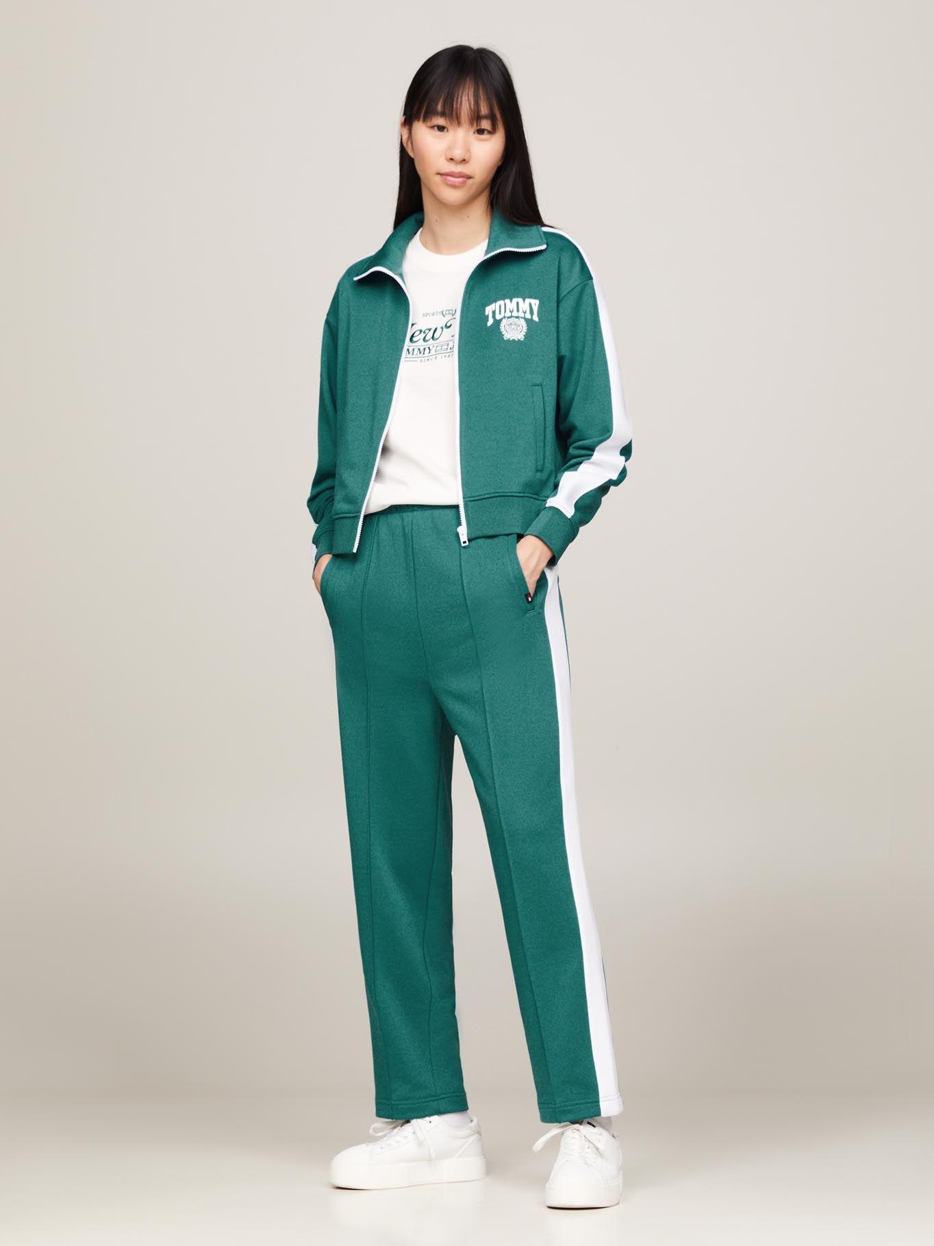 Jogger Varsity Stripe De Corte Cónico Verde Tommy Jeans-1