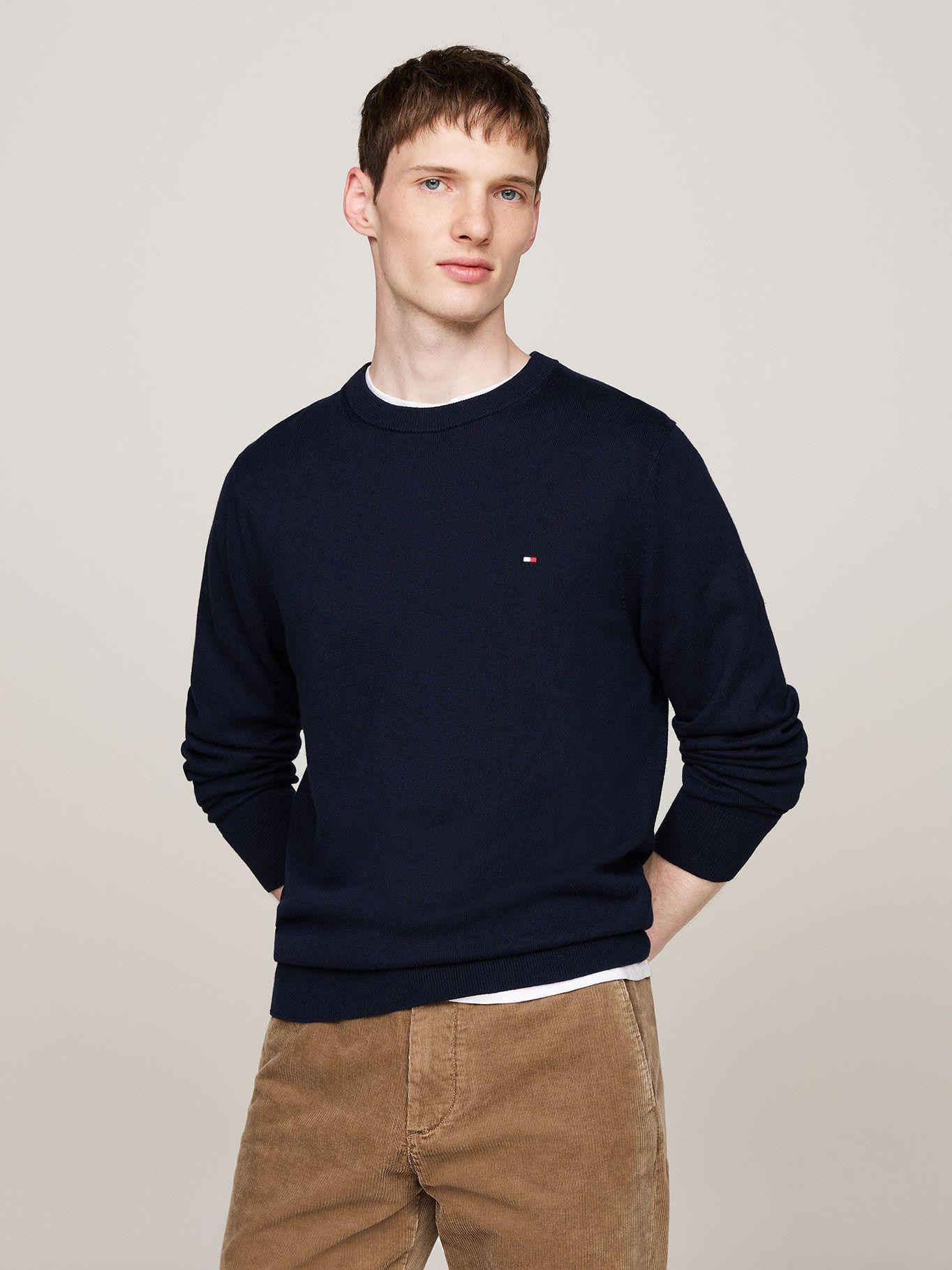 Sweater Pima Con Cachemira Con Logo Azul Tommy Hilfiger-0