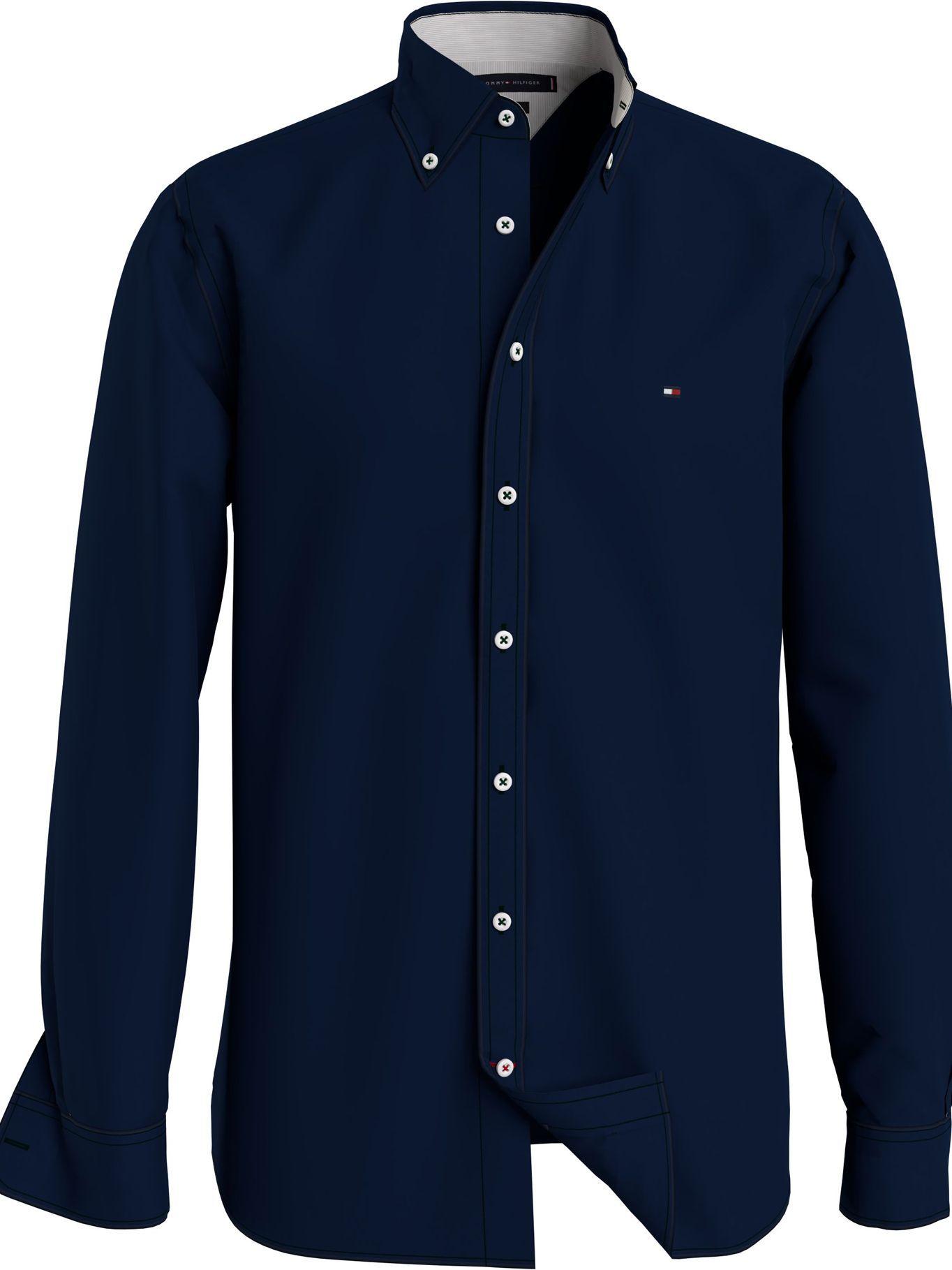 Camisa Classic Flex Poplin Azul Tommy Hilfiger-0