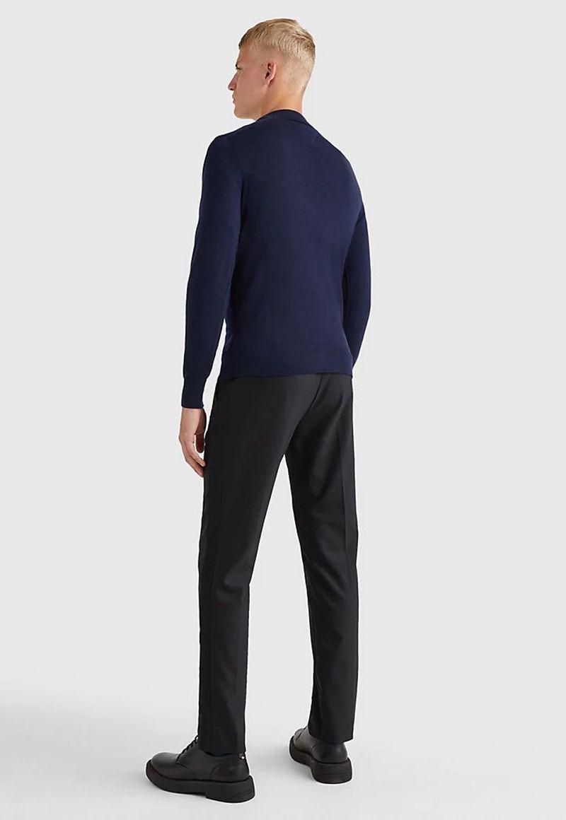 Sweater De Lana Merino Con Cuello Alto Azul Tommy Hilfiger-2