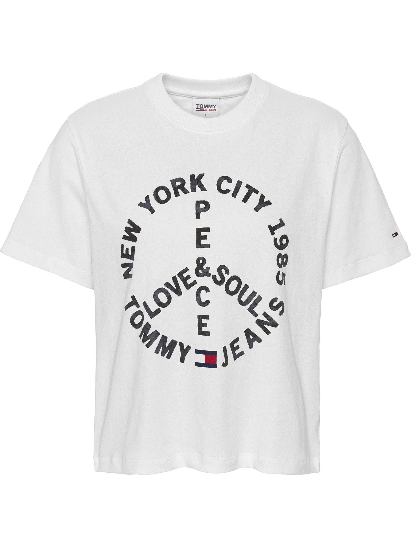 Polera Crop Positivitees Blanco Tommy Jeans F2-0