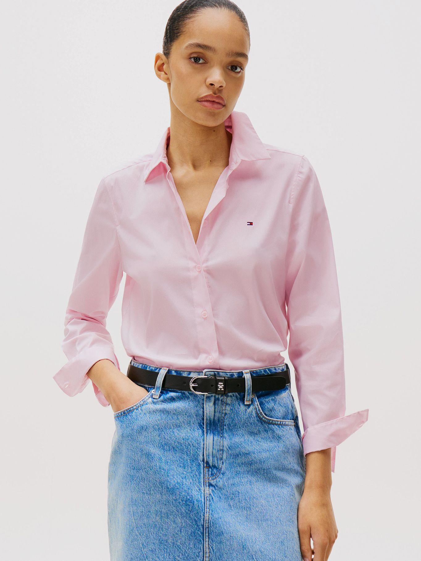 Camisa Popelín Regular/Fit Rosado Tommy Hilfiger-0