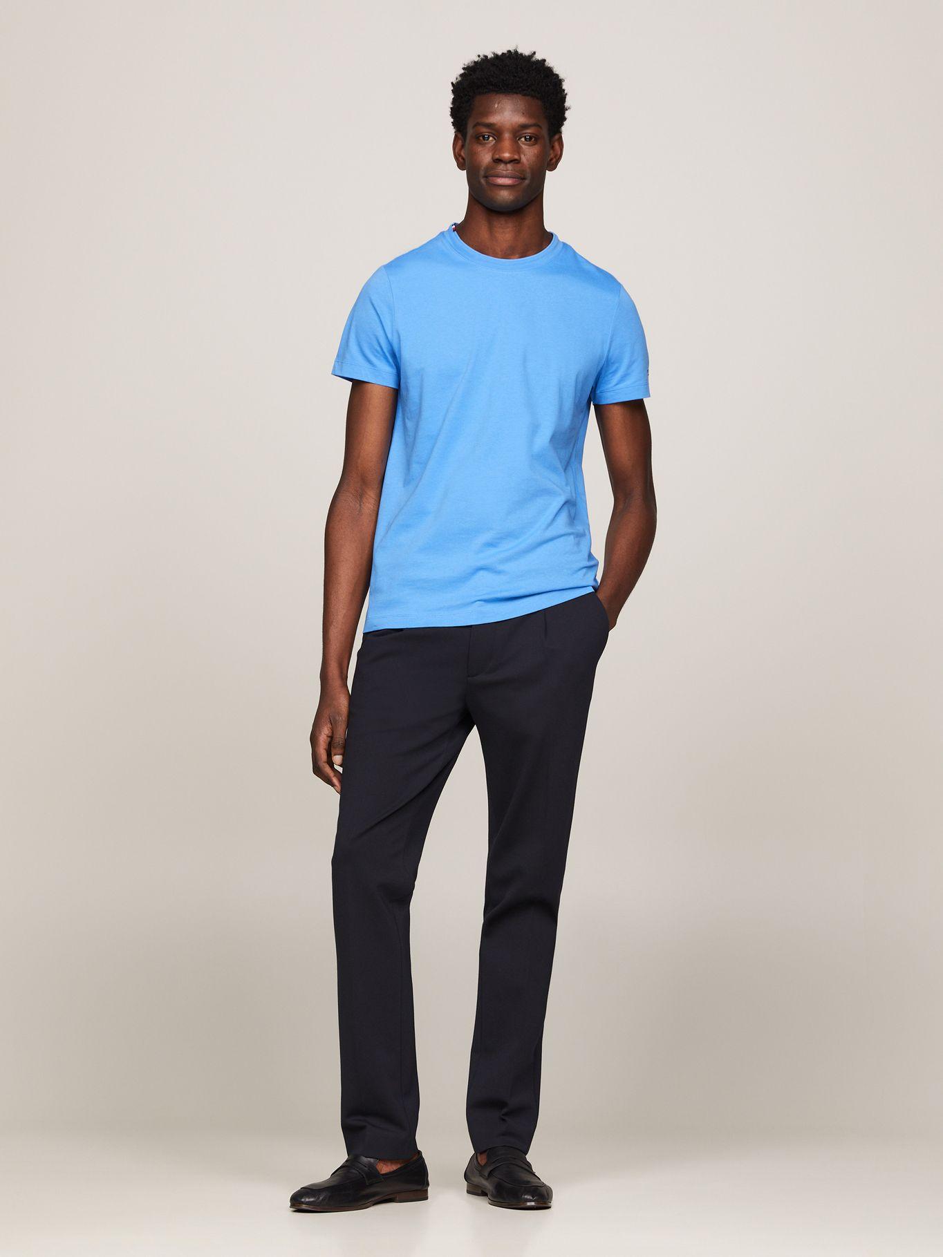 Polera Logo En La Manga Slim Fit Celeste Tommy Hilfiger-1
