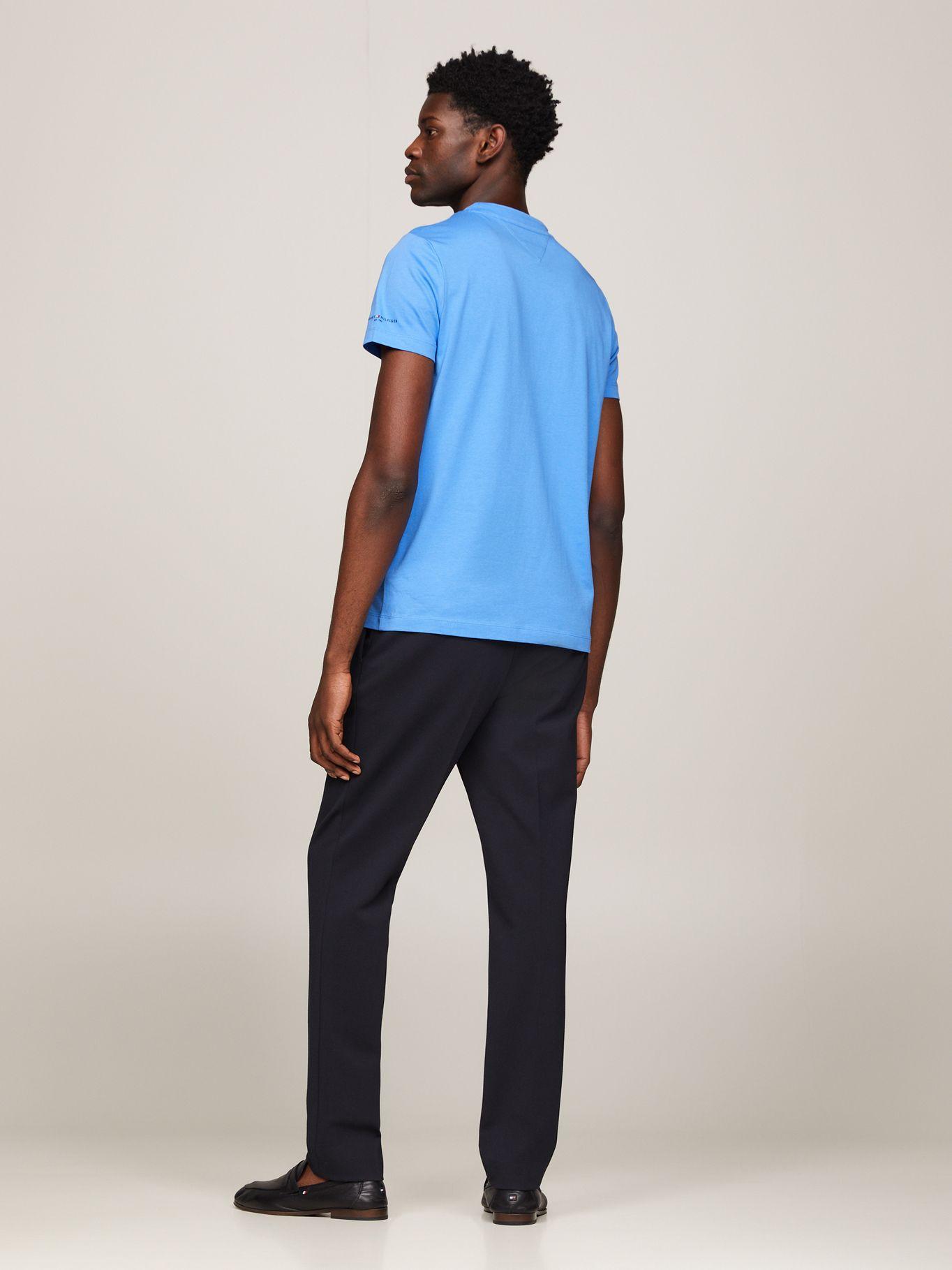 Polera Logo En La Manga Slim Fit Celeste Tommy Hilfiger-2