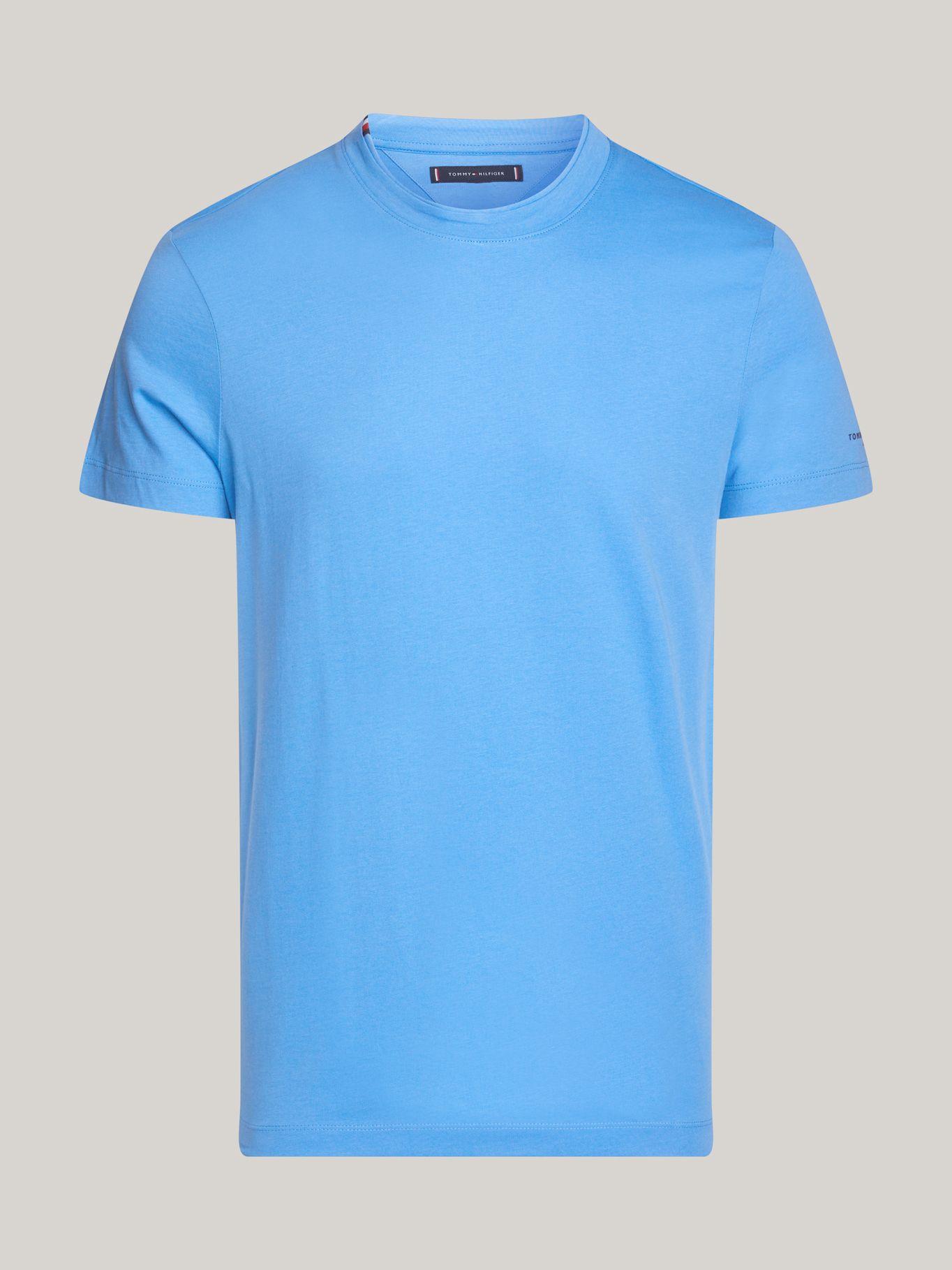 Polera Logo En La Manga Slim Fit Celeste Tommy Hilfiger-4