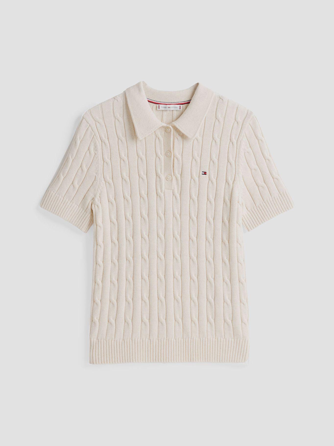 Sweater Cable Solid Blanco Tommy Hilfiger-4