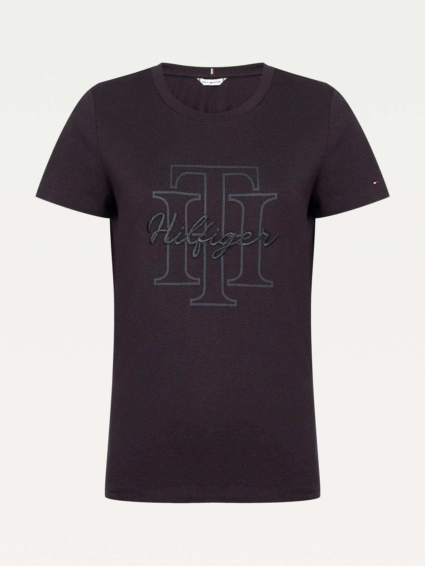 Polera Logo Script Negro Tommy Hilfiger MY2-3