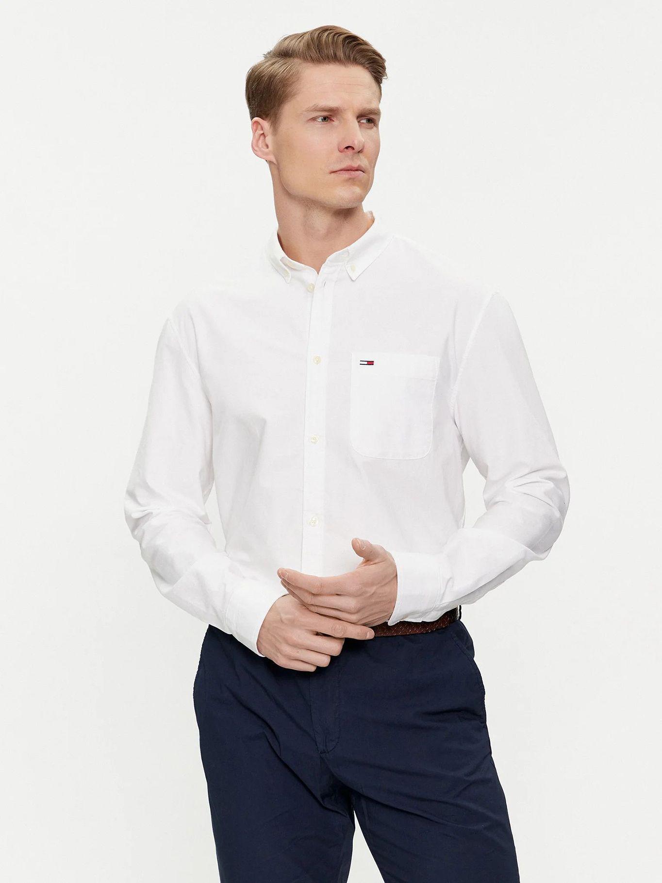 CAMISA OXFORD SOLID REGULAR FIT BLANCO TOMMY JEANS-0