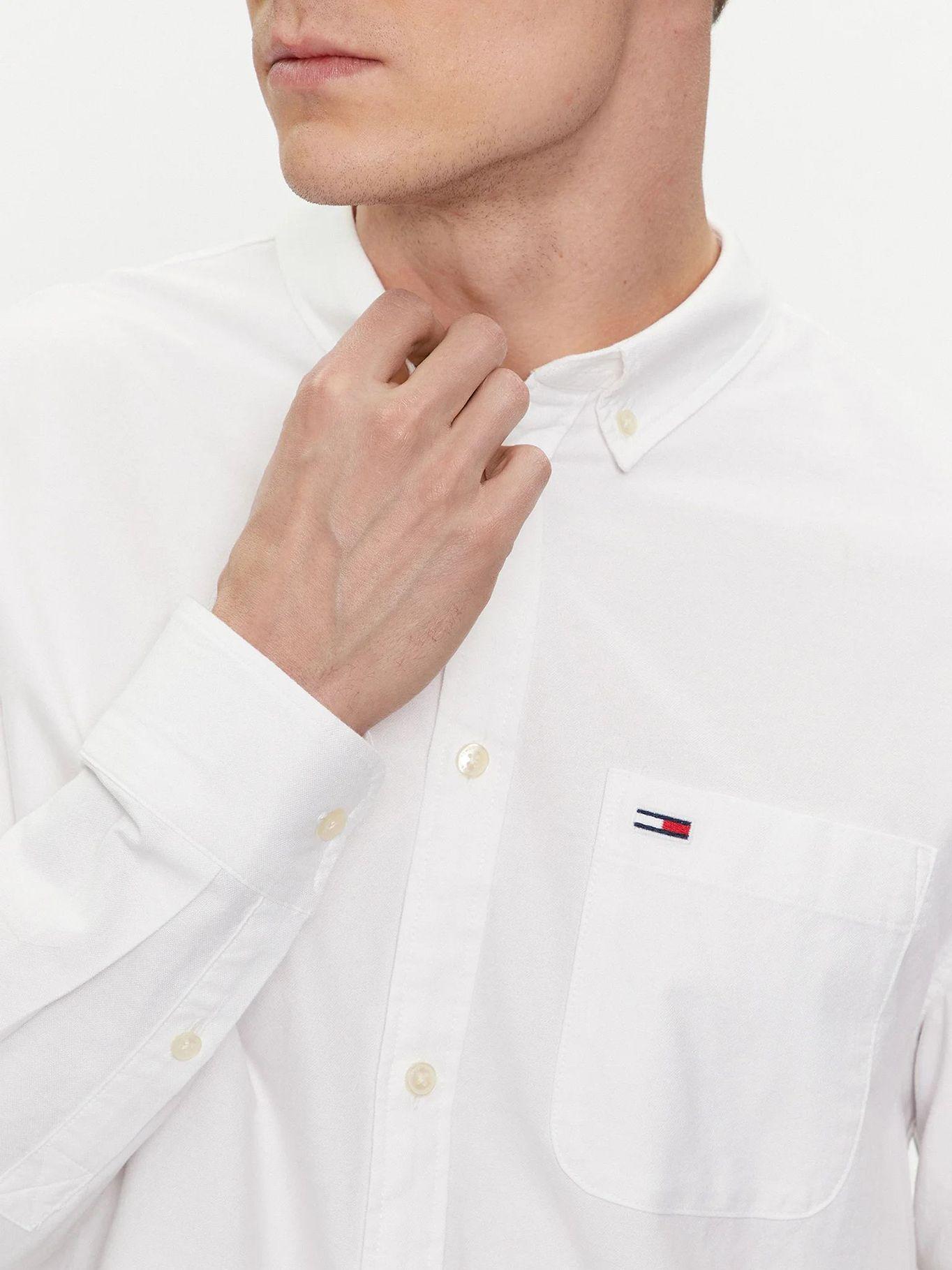 CAMISA OXFORD SOLID REGULAR FIT BLANCO TOMMY JEANS-4
