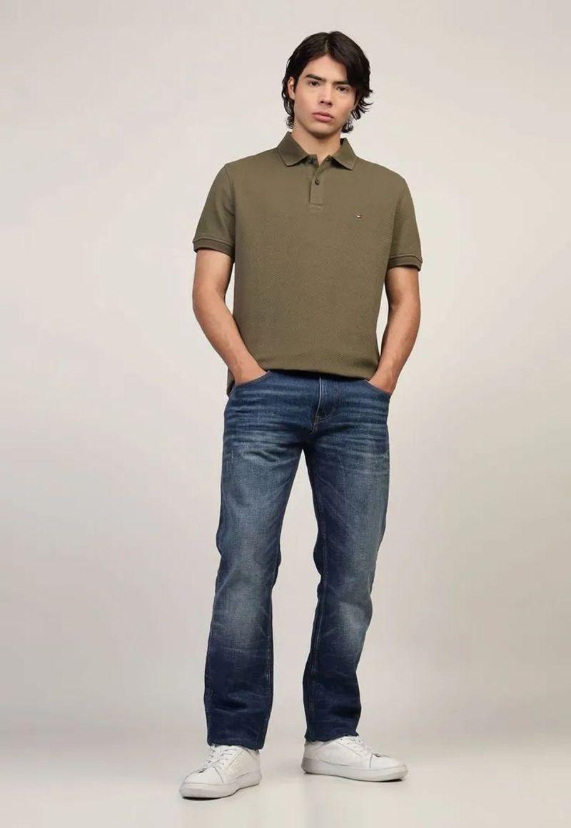 Polo Waffle Con Logo Regular Fit Verde Tommy Hilfiger-1