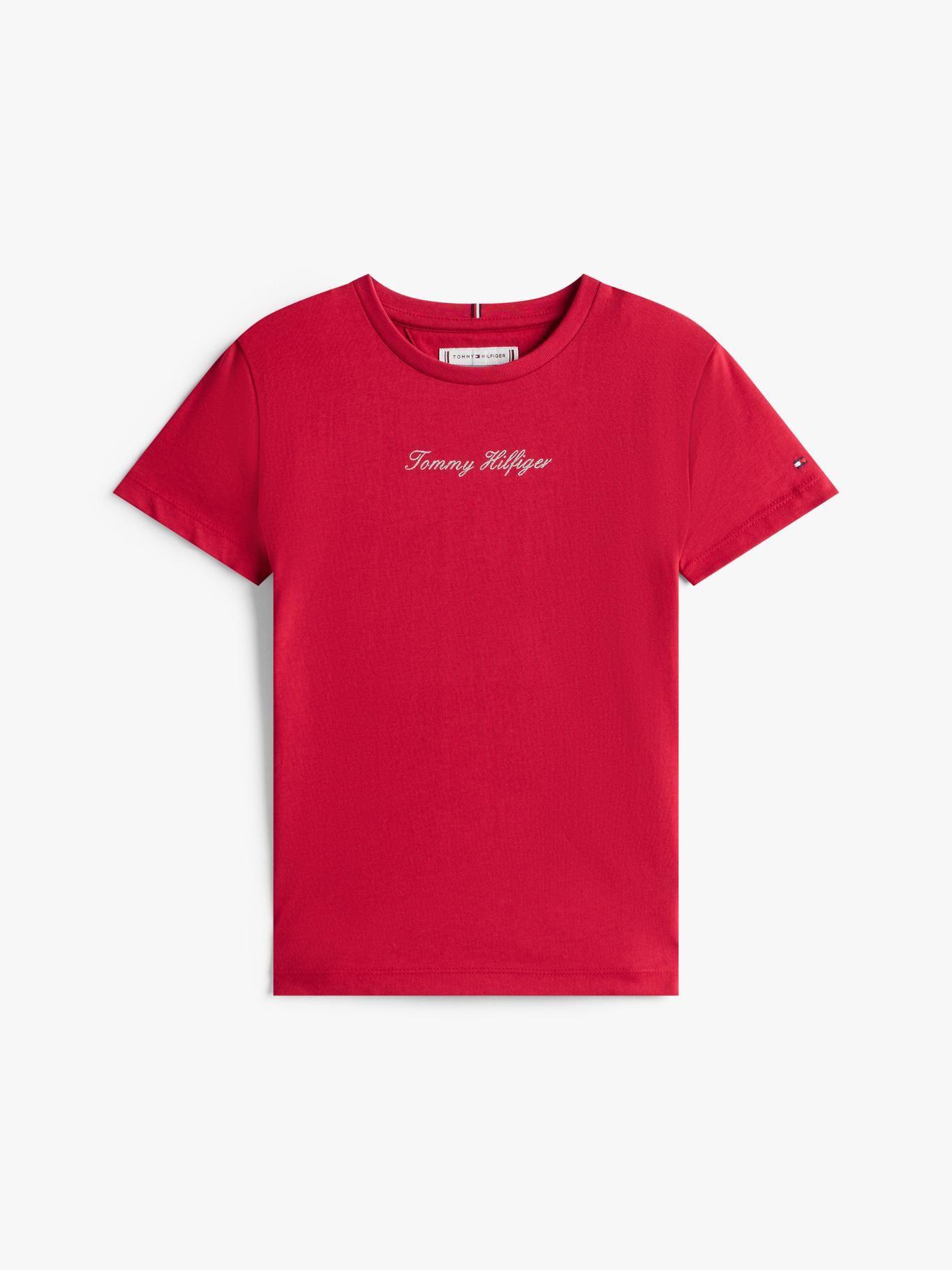 Polera Con Logo Script Rojo Tommy Hilfiger-4