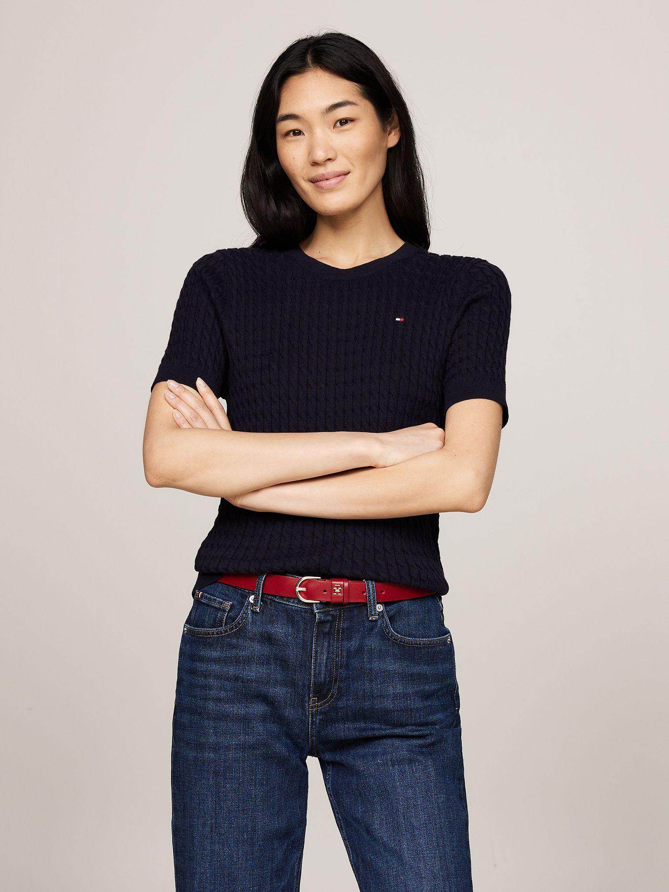 Sweater Tejido Cable Slim Fit Azul Tommy Hilfiger-0