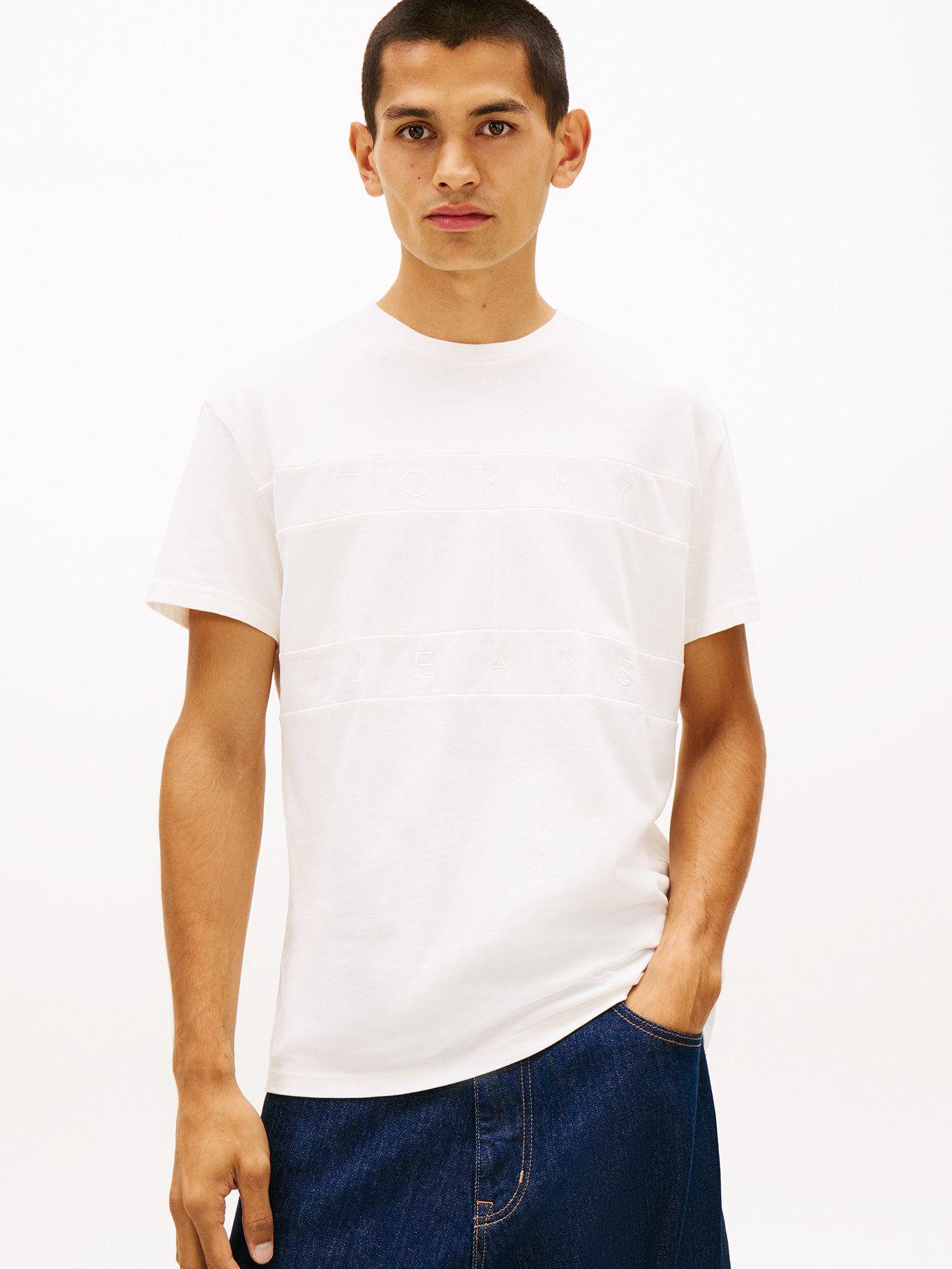 Polera Con Logo Tonal Regular Fit Tommy Jeans Blanco-0