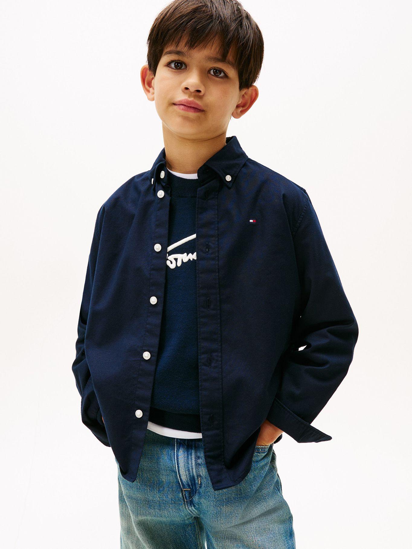 Camisa Essential Oxford Azul Tommy Hilfiger-0