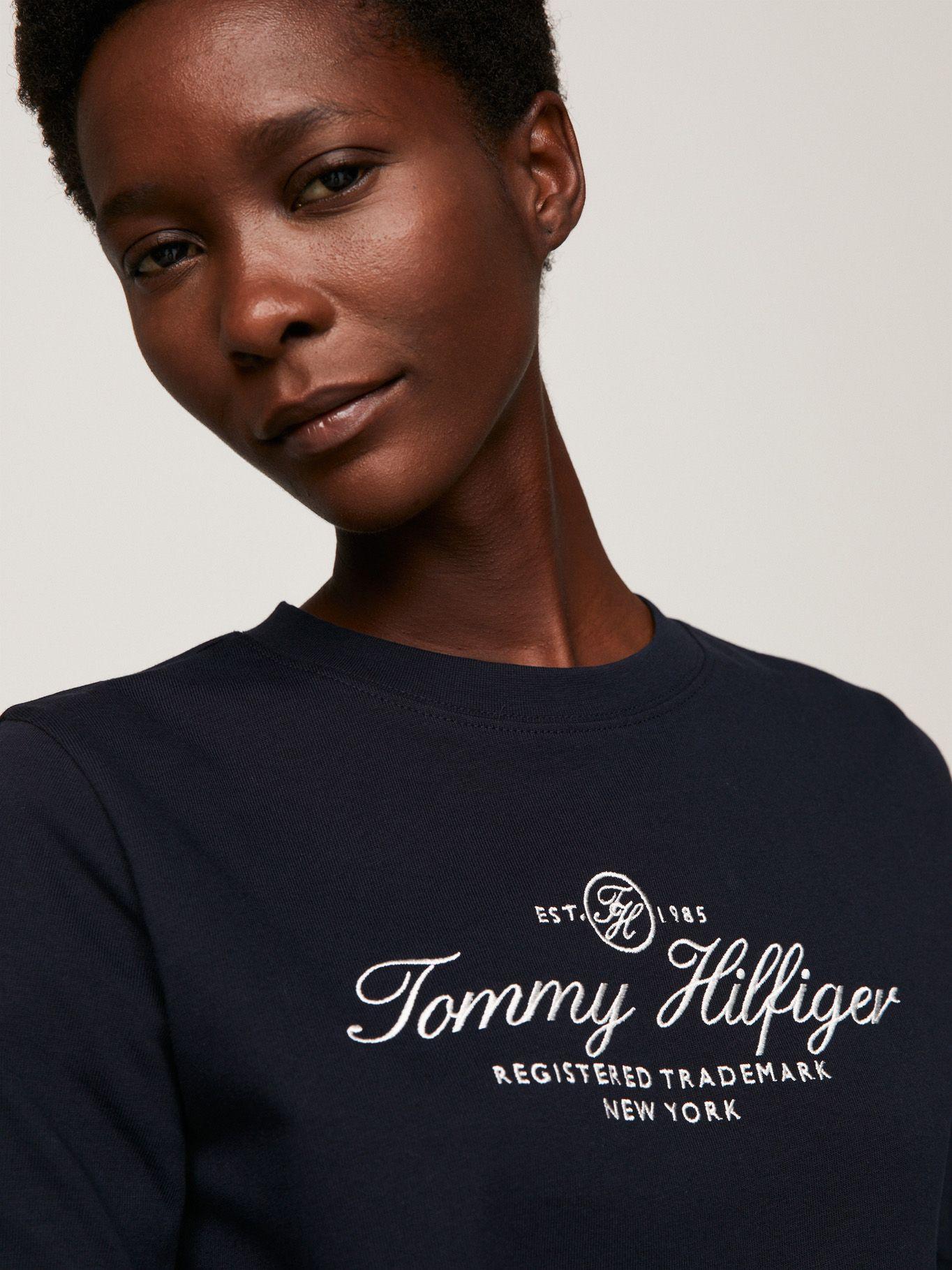 Polera Con Logo Script C-Neck Azul Tommy Hilfiger-3