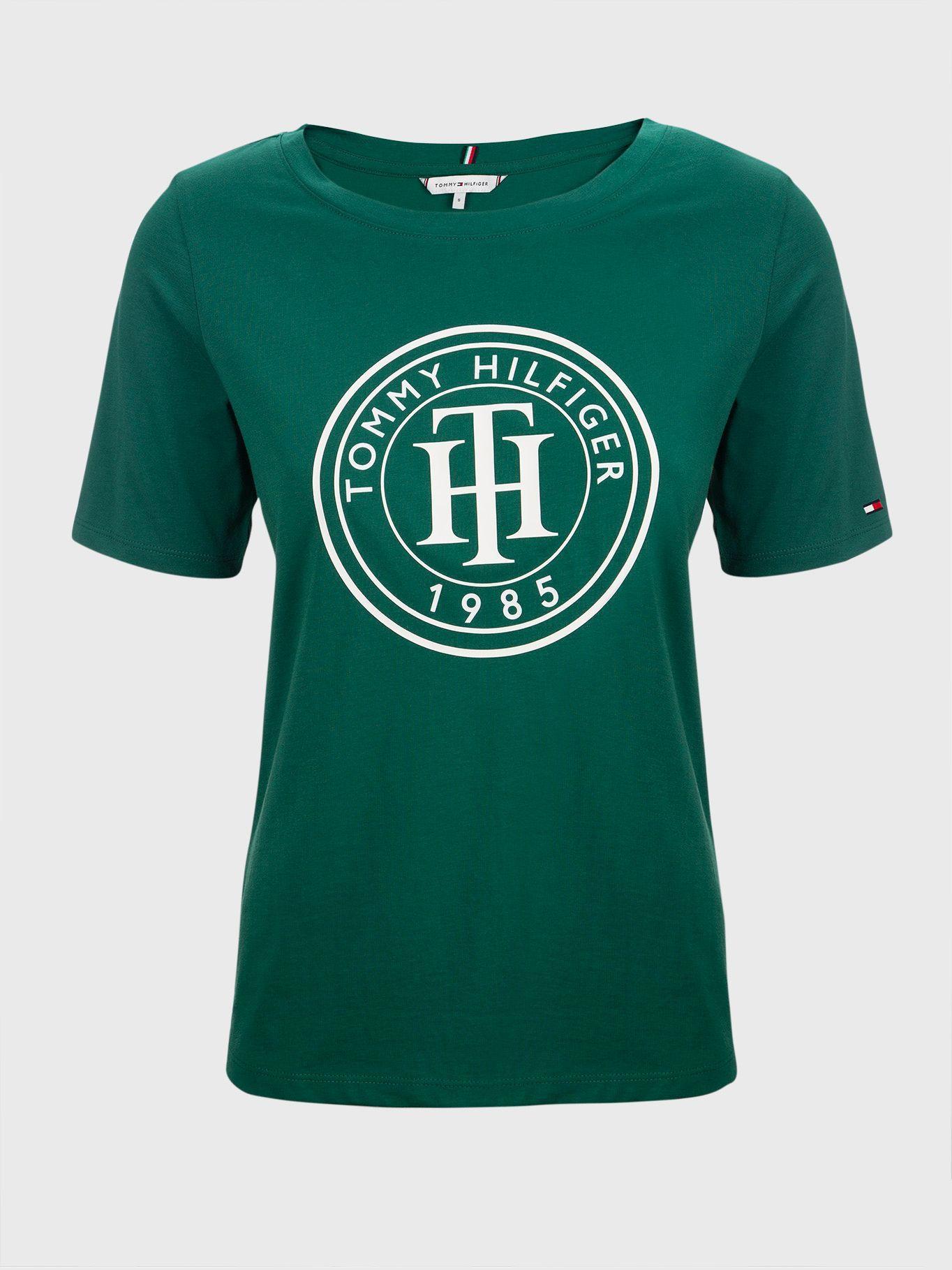 Polera C-Neck Circle Logo Verde Tommy Hilfiger-0