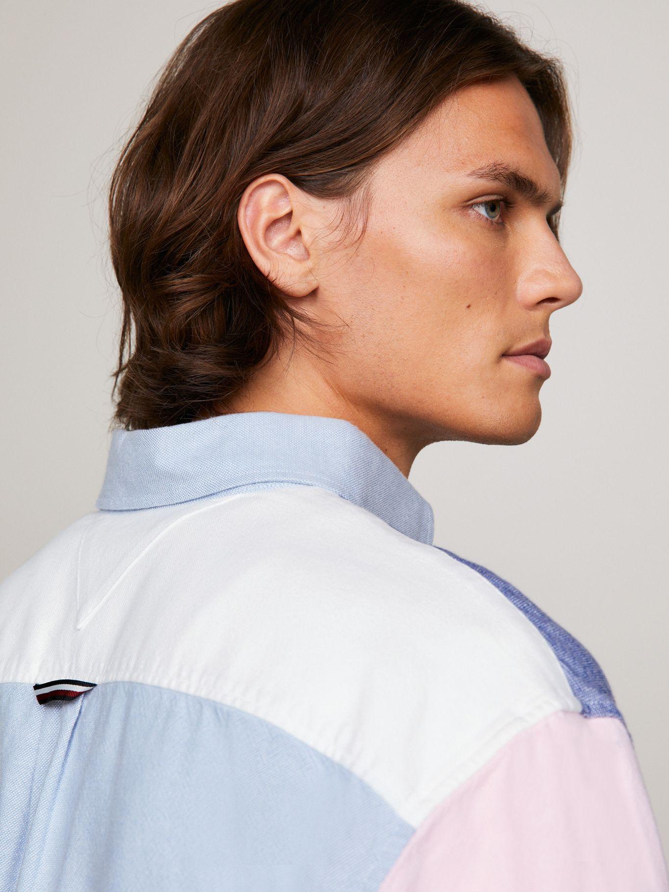Camisa Oxford Color Block Celeste Tommy Hilfiger-4