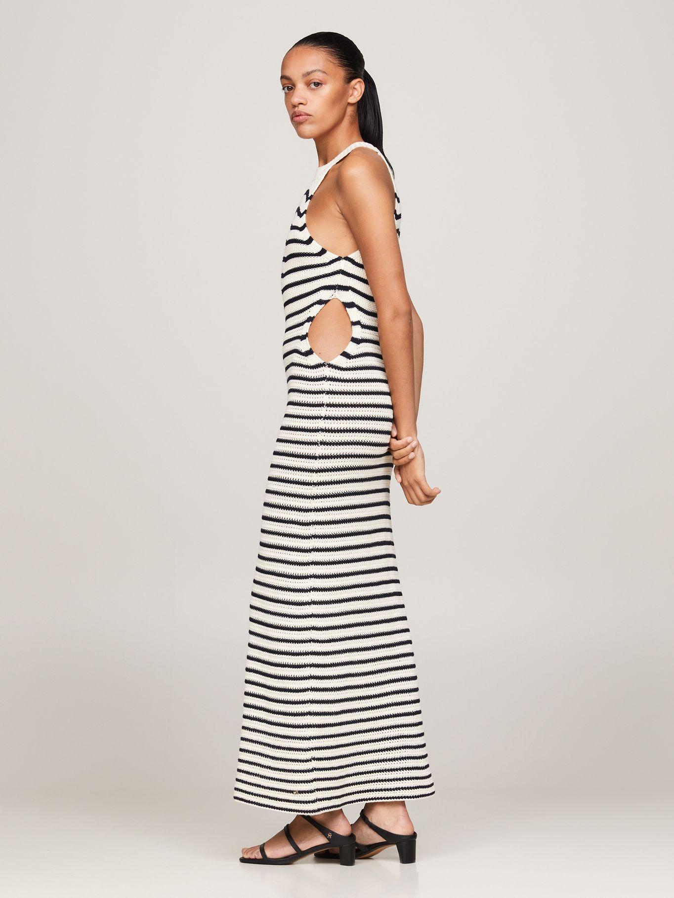 Vestido De Punto Croché Rayas Multicolor Tommy Hilfiger-1