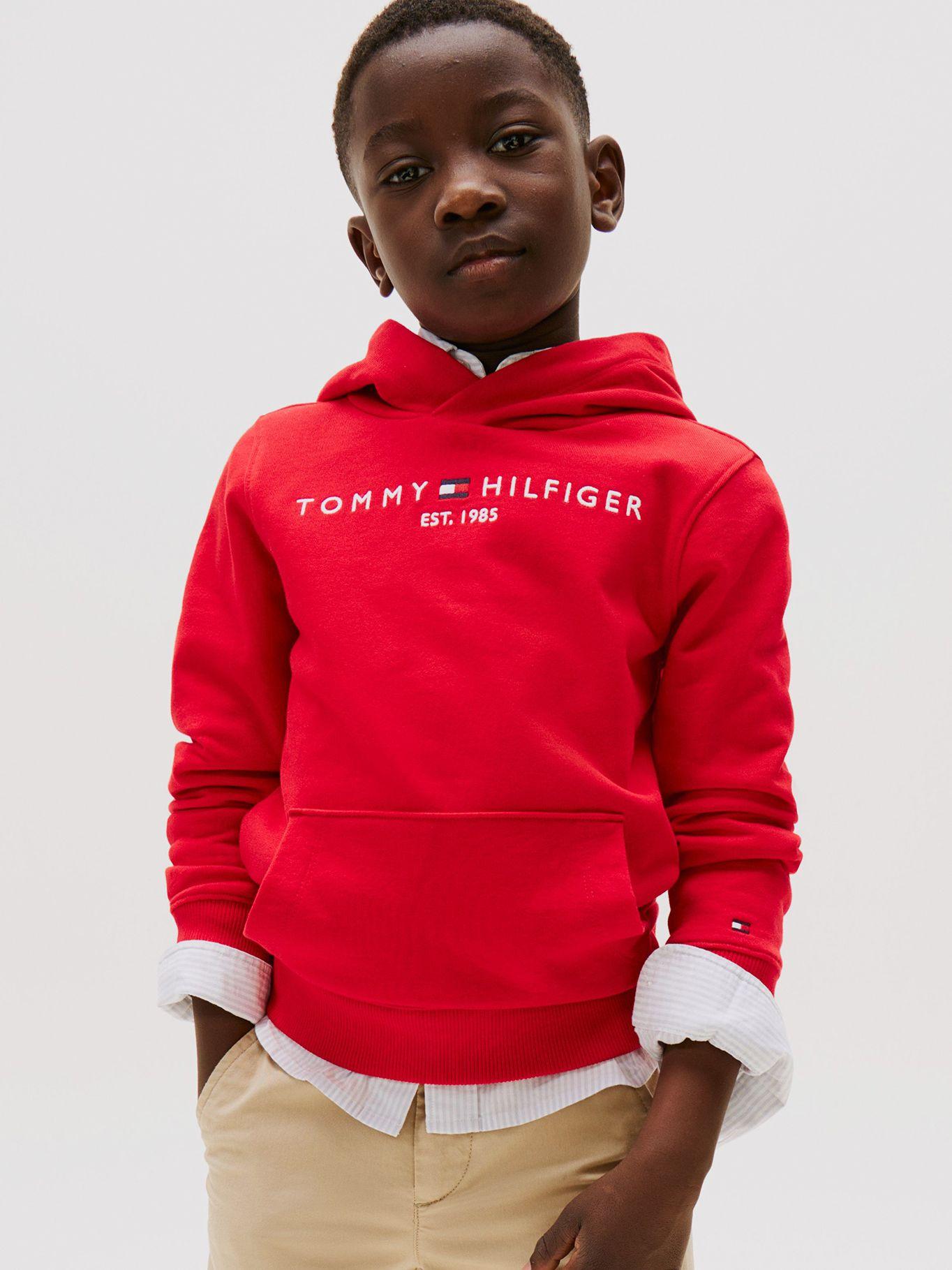 Polerón Con Gorro Y Logo Essential Rojo Tommy Hilfiger-0
