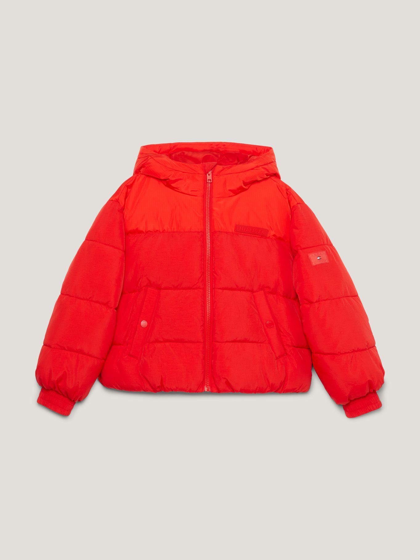 Parka Acolchada New York Con Gorro Rojo Tommy Hilfiger-0