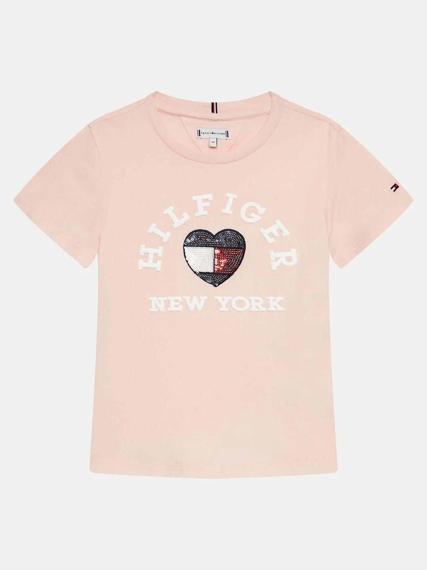 Polera Niña Con Logo Nyc Rosado Tommy Hilfiger-0