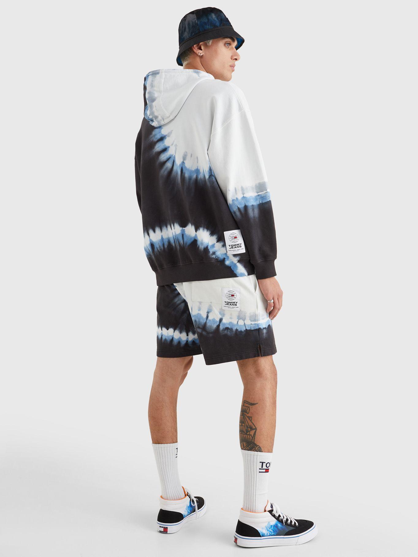 Polerón Tie Dye De Algodón Con Gorro Azul Tommy Hilfiger-1