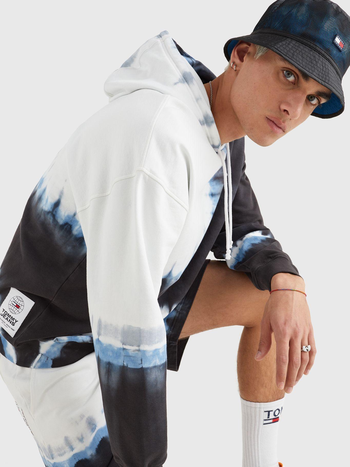 Polerón Tie Dye De Algodón Con Gorro Azul Tommy Hilfiger-2