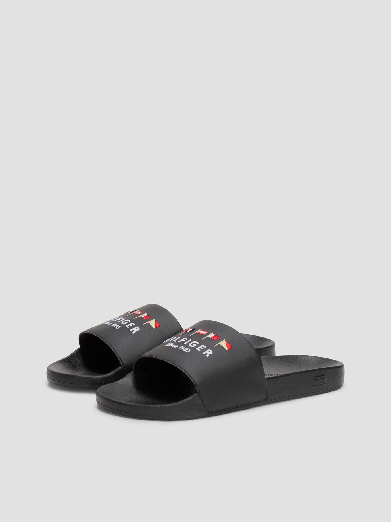 Sandalias Piscina Logo Bordado Negro Tommy Hilfiger-0