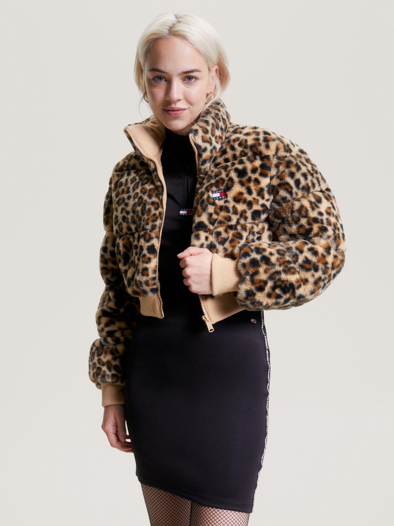 Chaqueta Ultracropped Print De Leopard Café Tommy Jeans-0