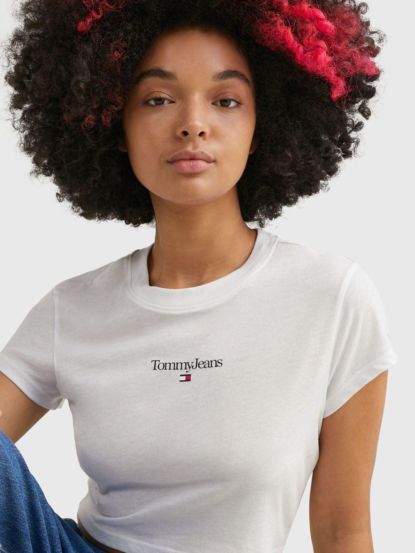 Polera Essential Cropped Con Logo Blanco Tommy Jeans-3