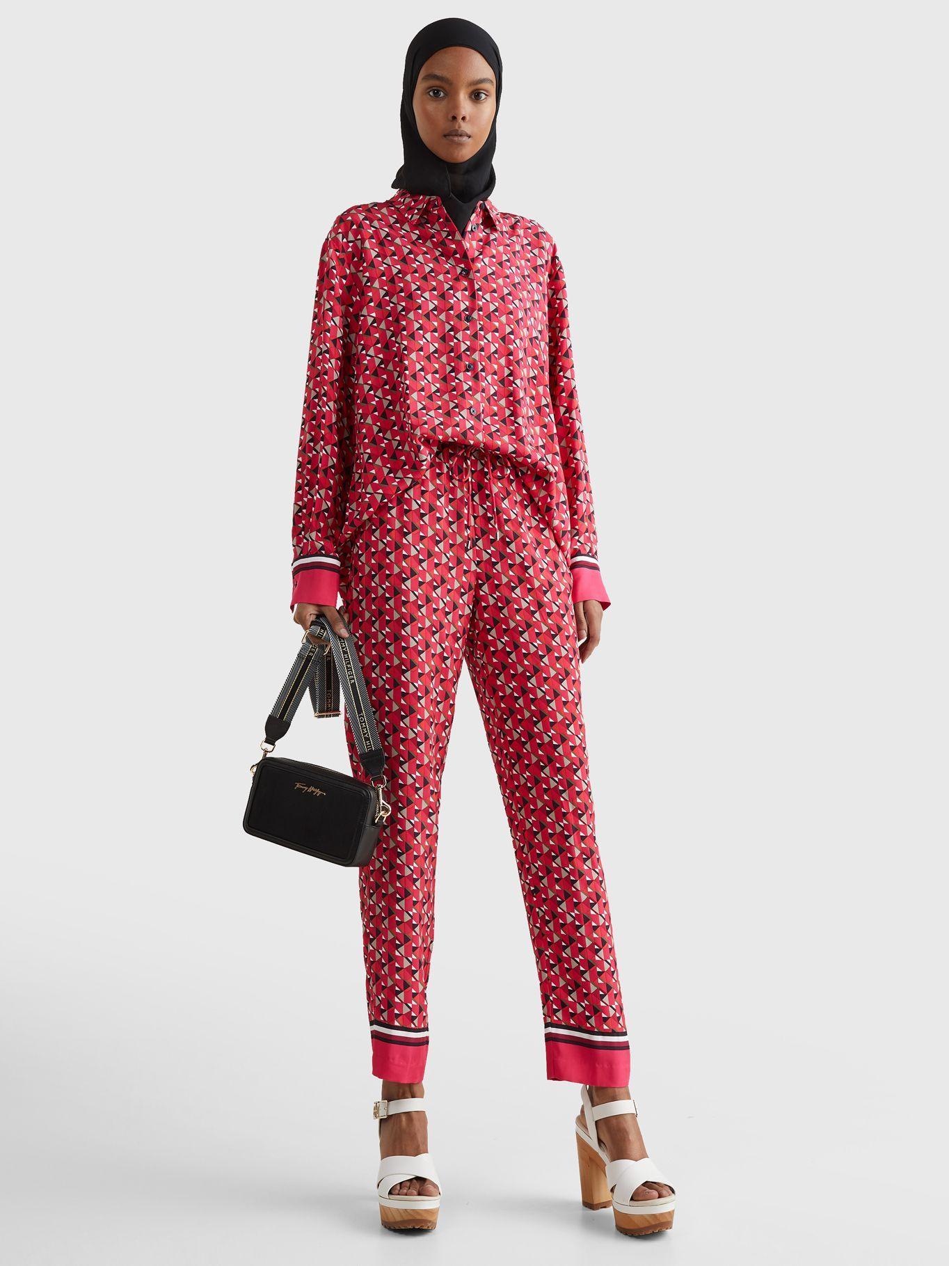 Pantalón Con Estampado Geométrico Rojo Tommy Hilfiger-4