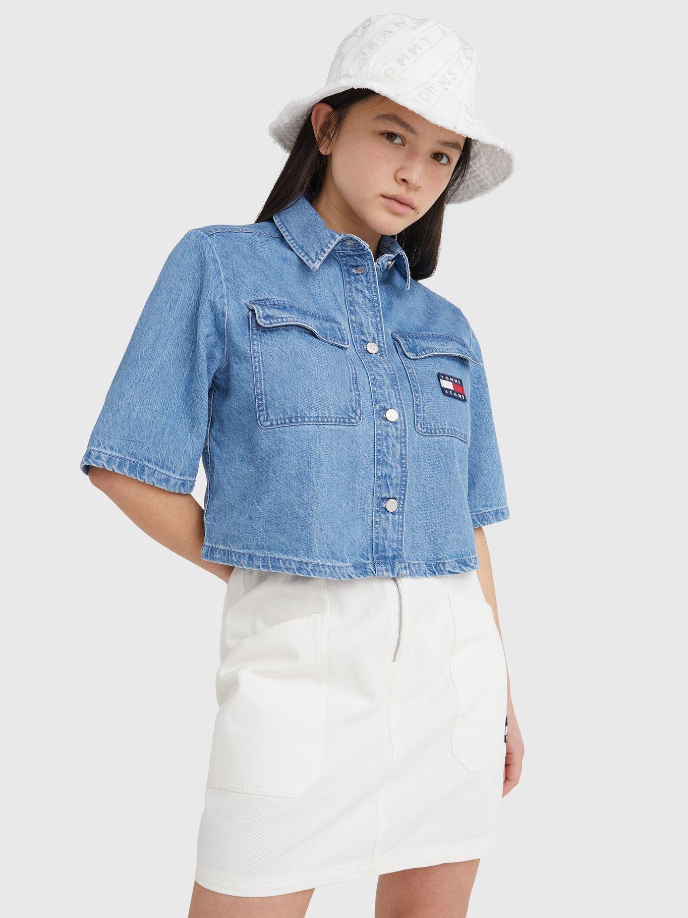 Camisa Vaquera Denim Cropped Azul Tommy Hilfiger-3