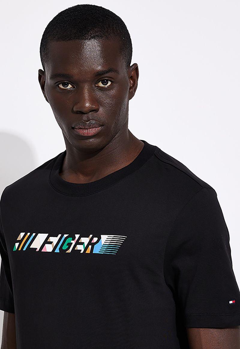 Polera Con Logo Multicolor Negro Tommy Hilfiger-3