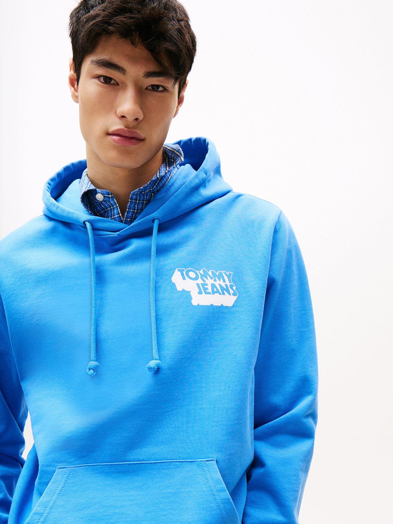 Polerón Hoodie Logo Gráfico Celeste C39 Tommy Jeans-3