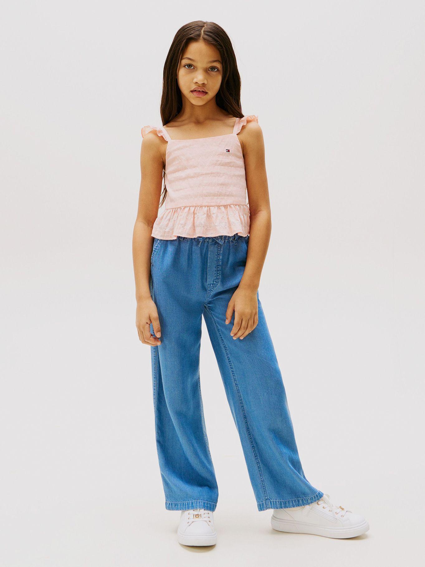 Top Texturizado Con Volantes Rosado Tommy Hilfiger-1