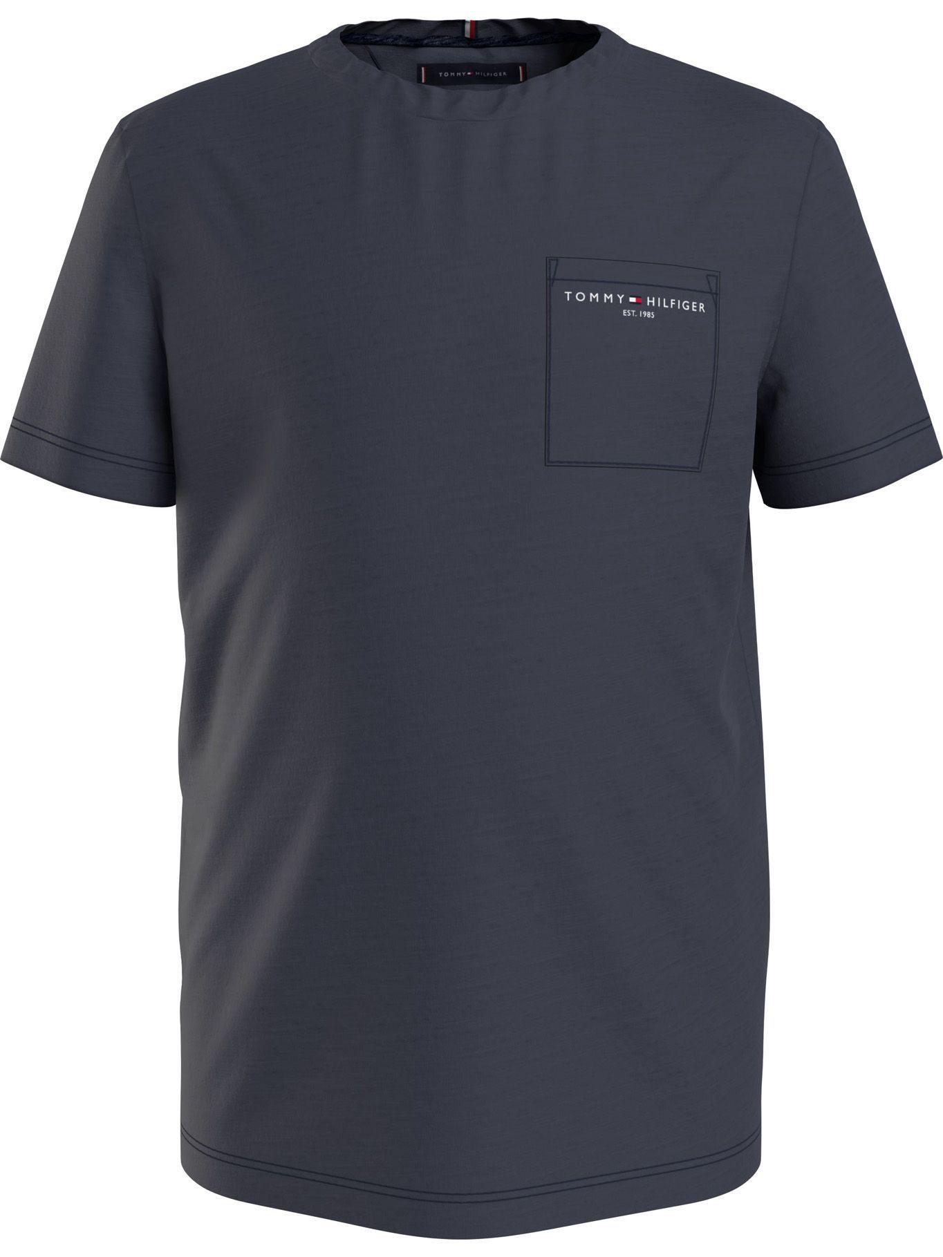 Polera Slub Pocket Azul Tommy Hilfiger M2-0