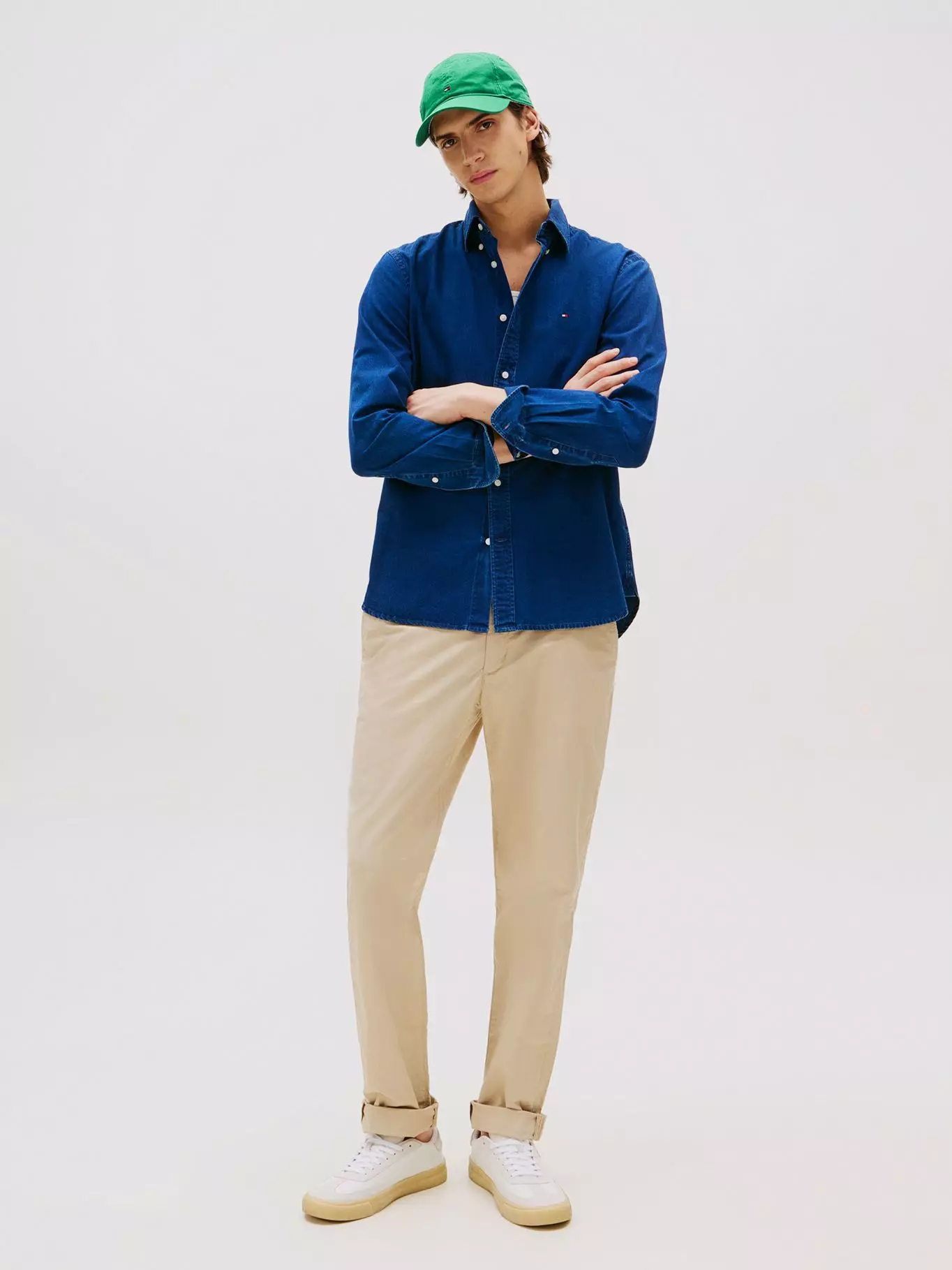 Camisa Chambray Regular Fit Azul Tommy Hilfiger-1