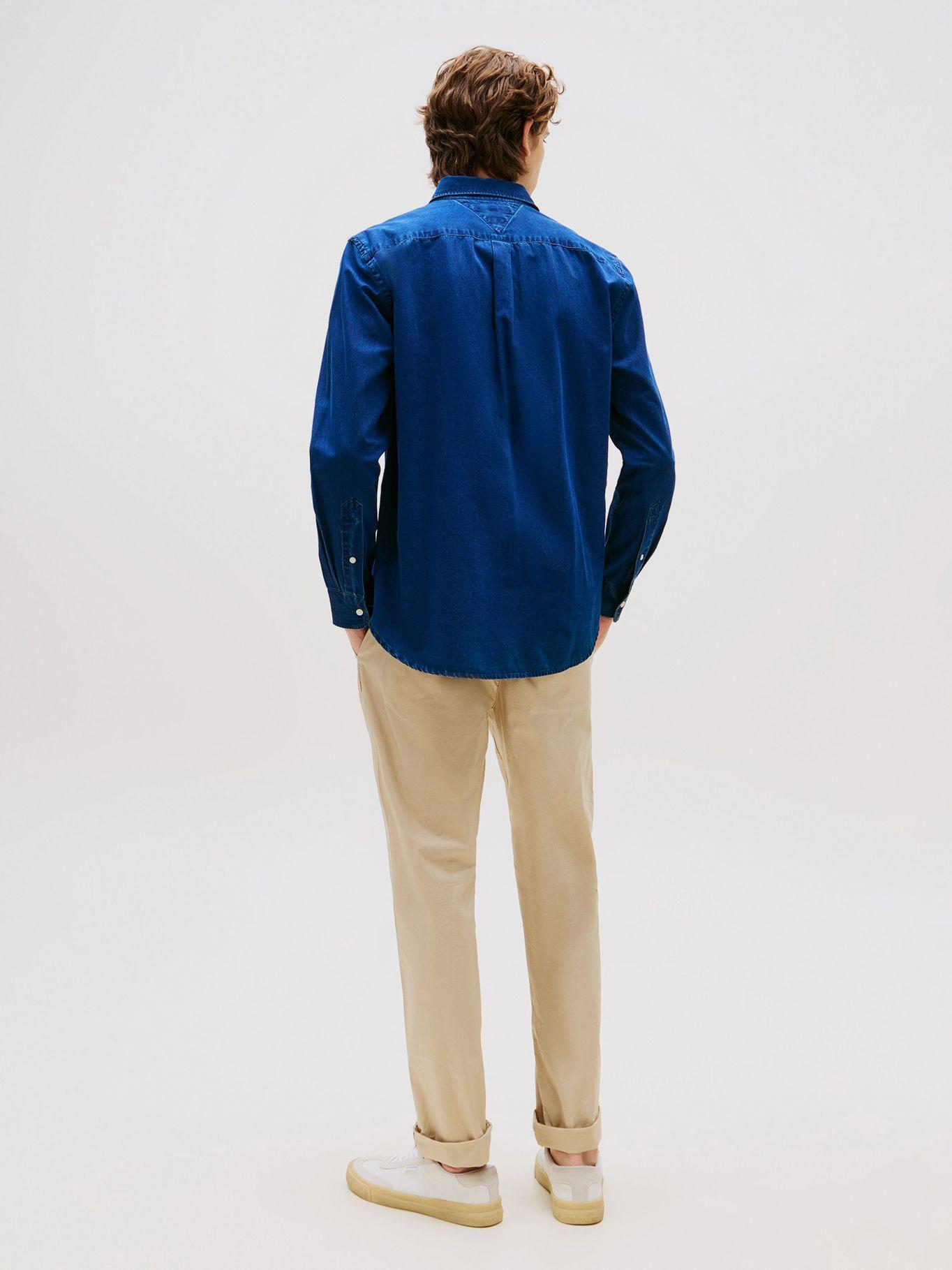 Camisa Chambray Regular Fit Azul Tommy Hilfiger-2