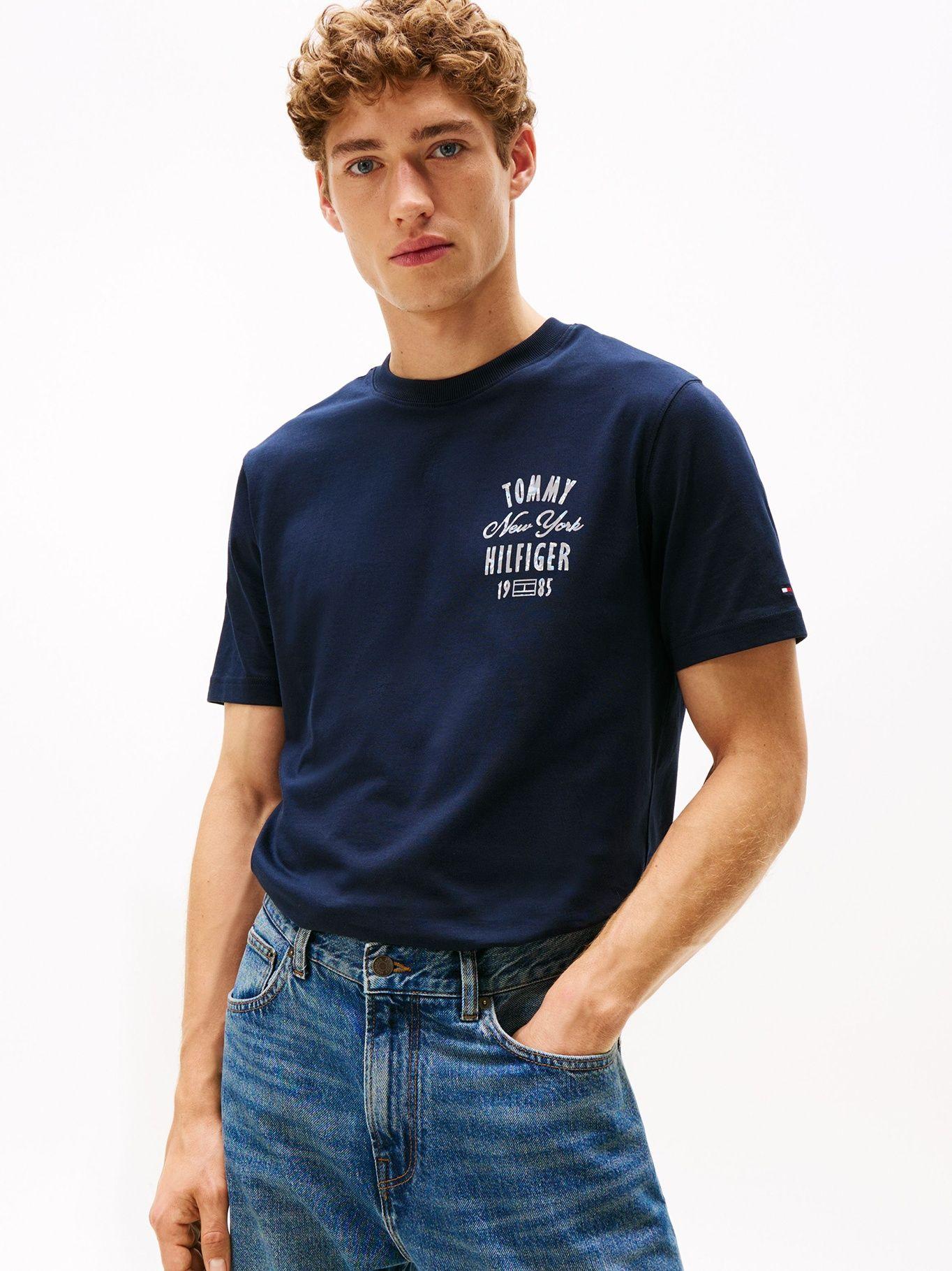 Polera De Logo Gráfico Regular Fit Azul Tommy Hilfiger-0